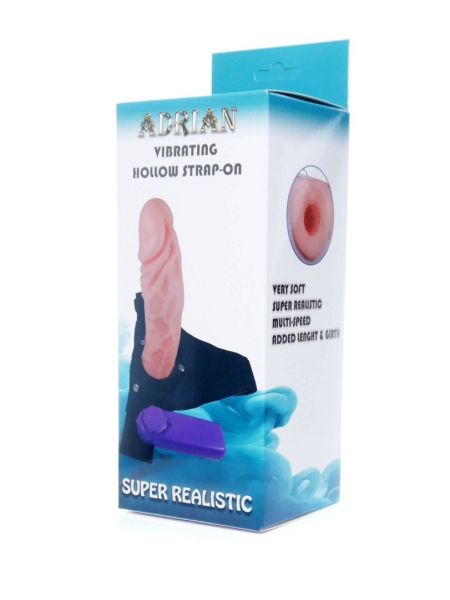 Sztuczny penis na szelkach strap-on wibrujący 16cm - 8